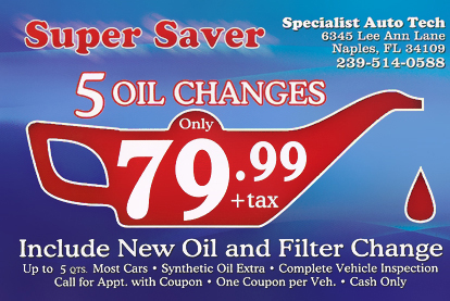 Coupons - Naples, FL - Specialist Auto Tech 
